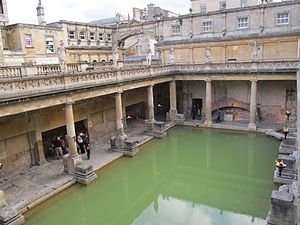 Die Romeinse badhuis by Bath in Engeland.